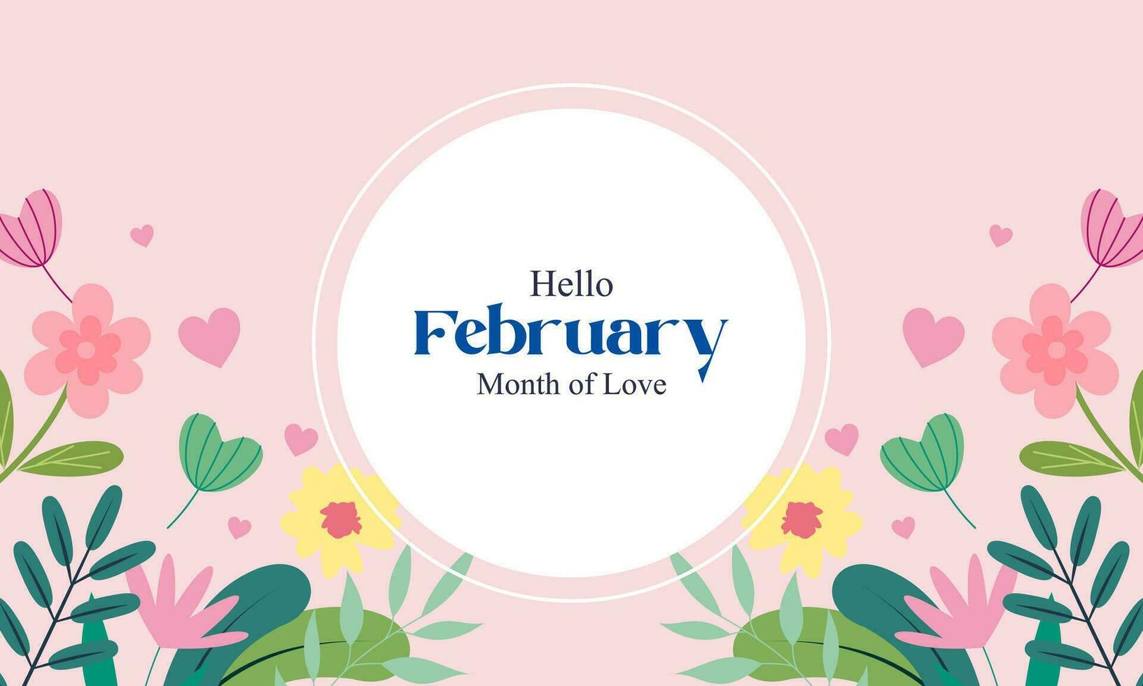 February month of love background vector
