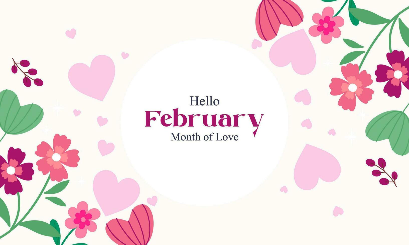 February month of love background vector