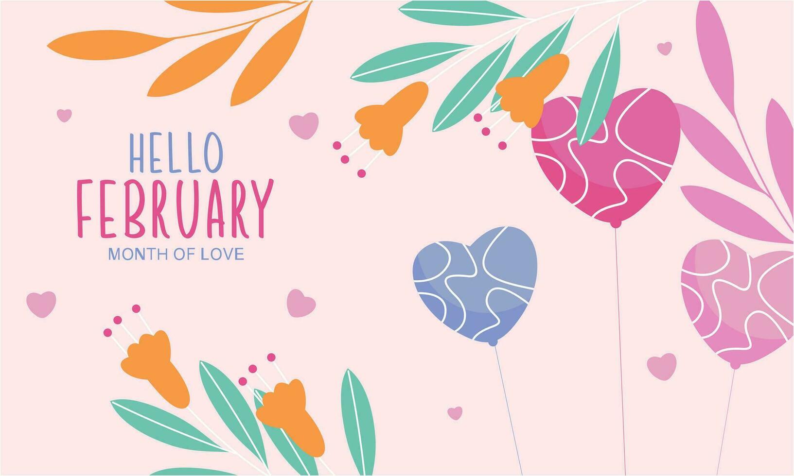 February month of love background vector