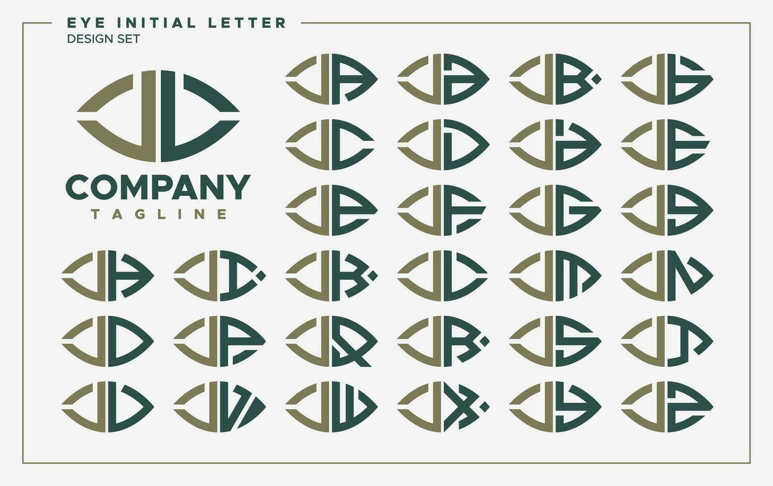 Luxury eye or leaf shape letter J JL logo design set vector