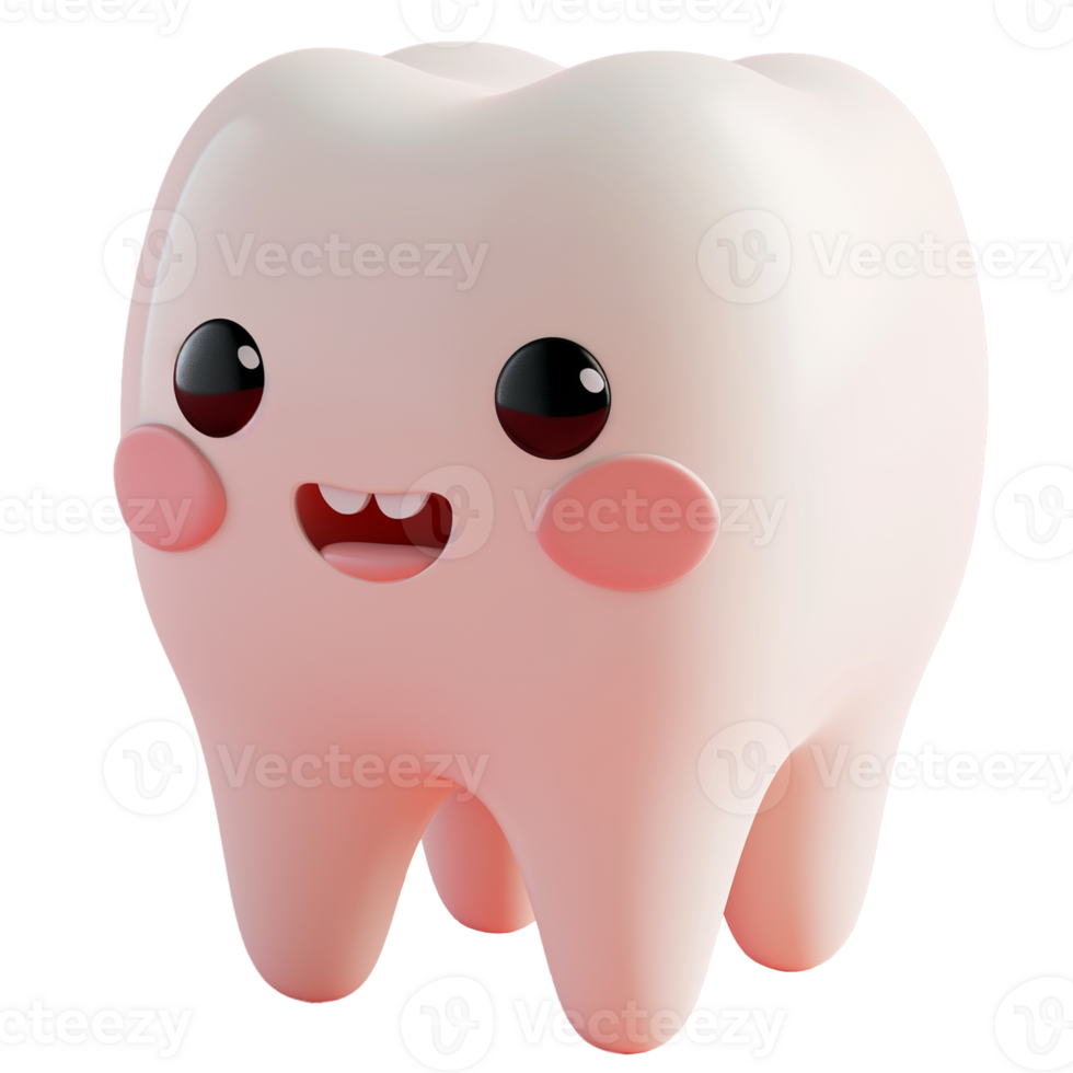 AI generated Cute tooth character, 3d design. Suitable for health and education png