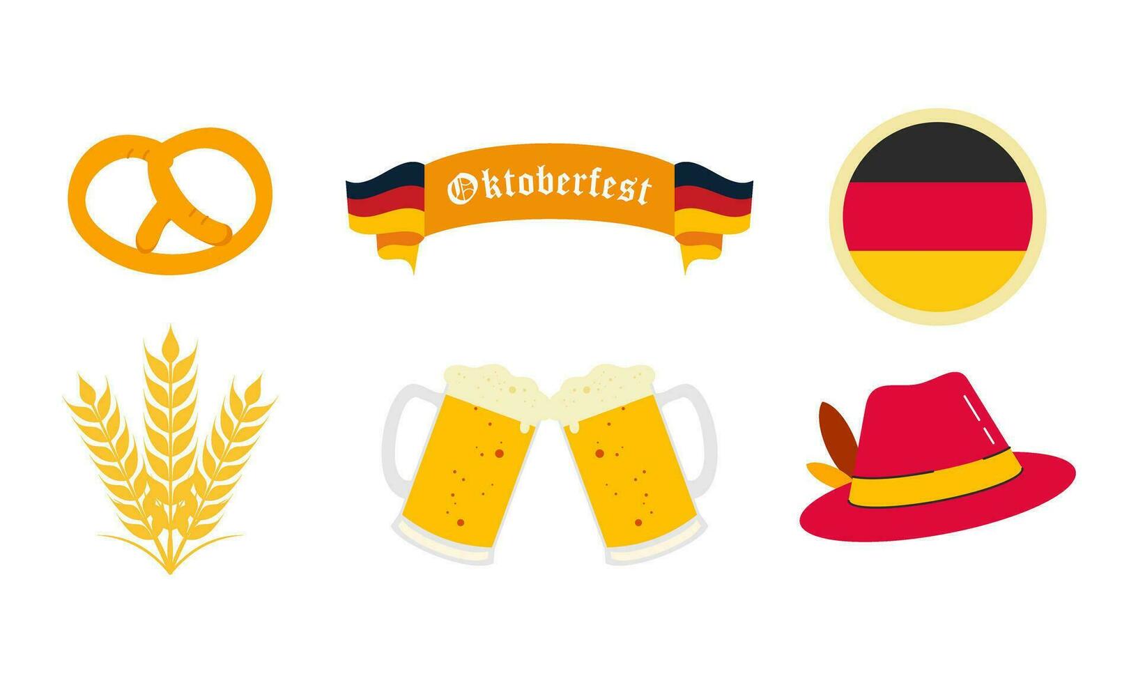 Oktoberfest cerveza festival íconos conjunto vector