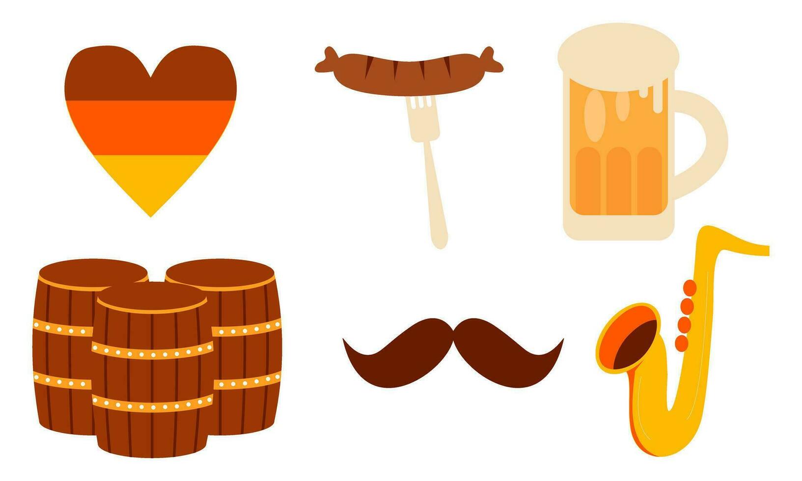 Oktoberfest cerveza festival íconos conjunto vector