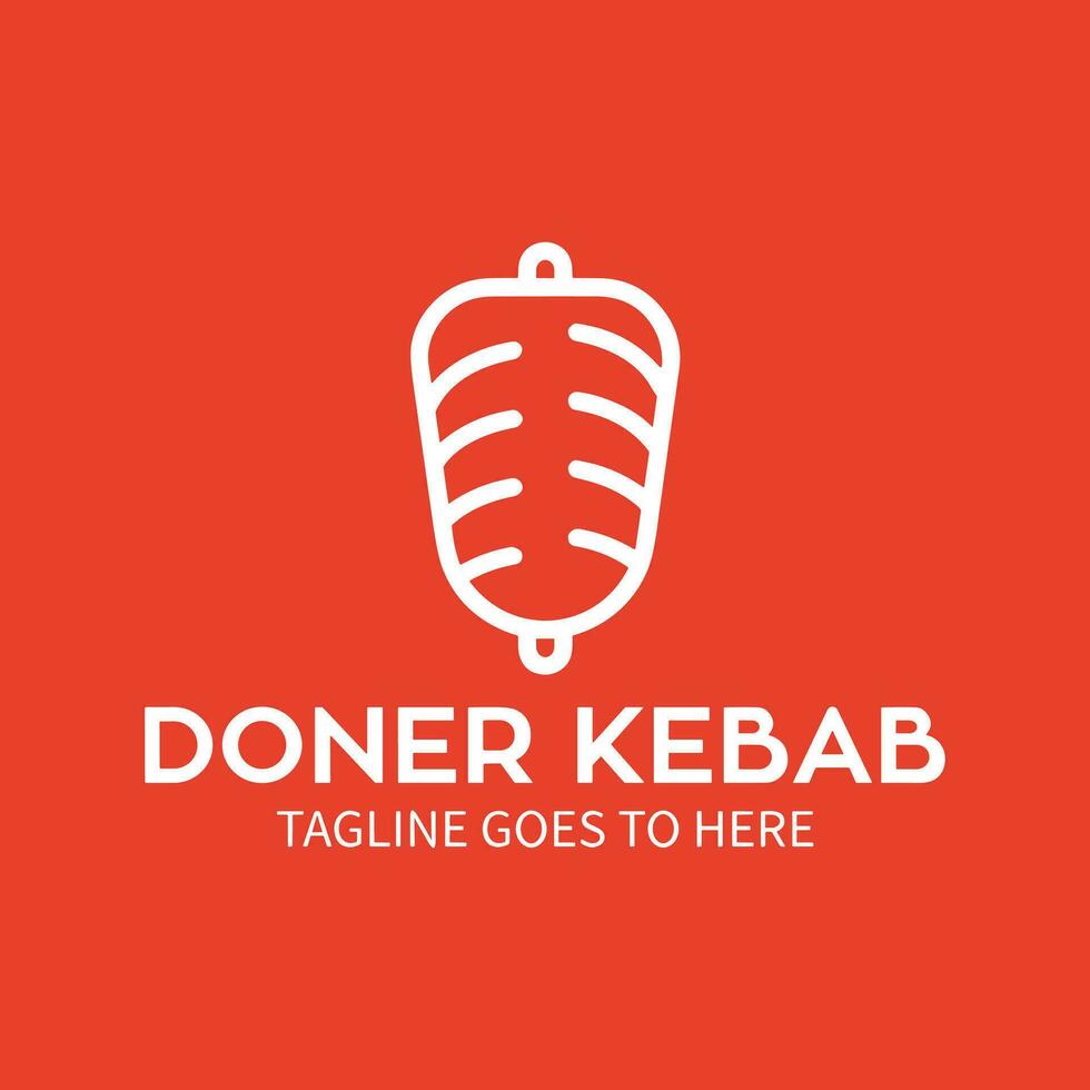 Shawarma logo for restaurants and markets. Doner kebab logo template. vector