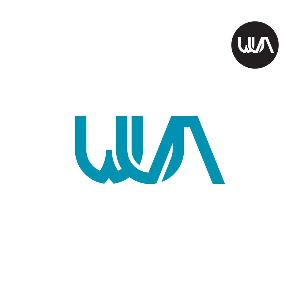 Letter WUA Monogram Logo Design vector