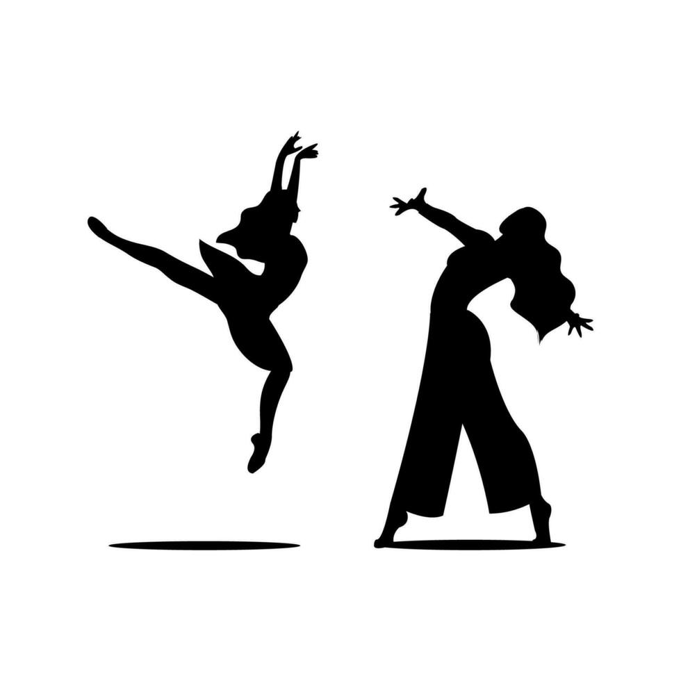 Ballet dancers silhouettes vector