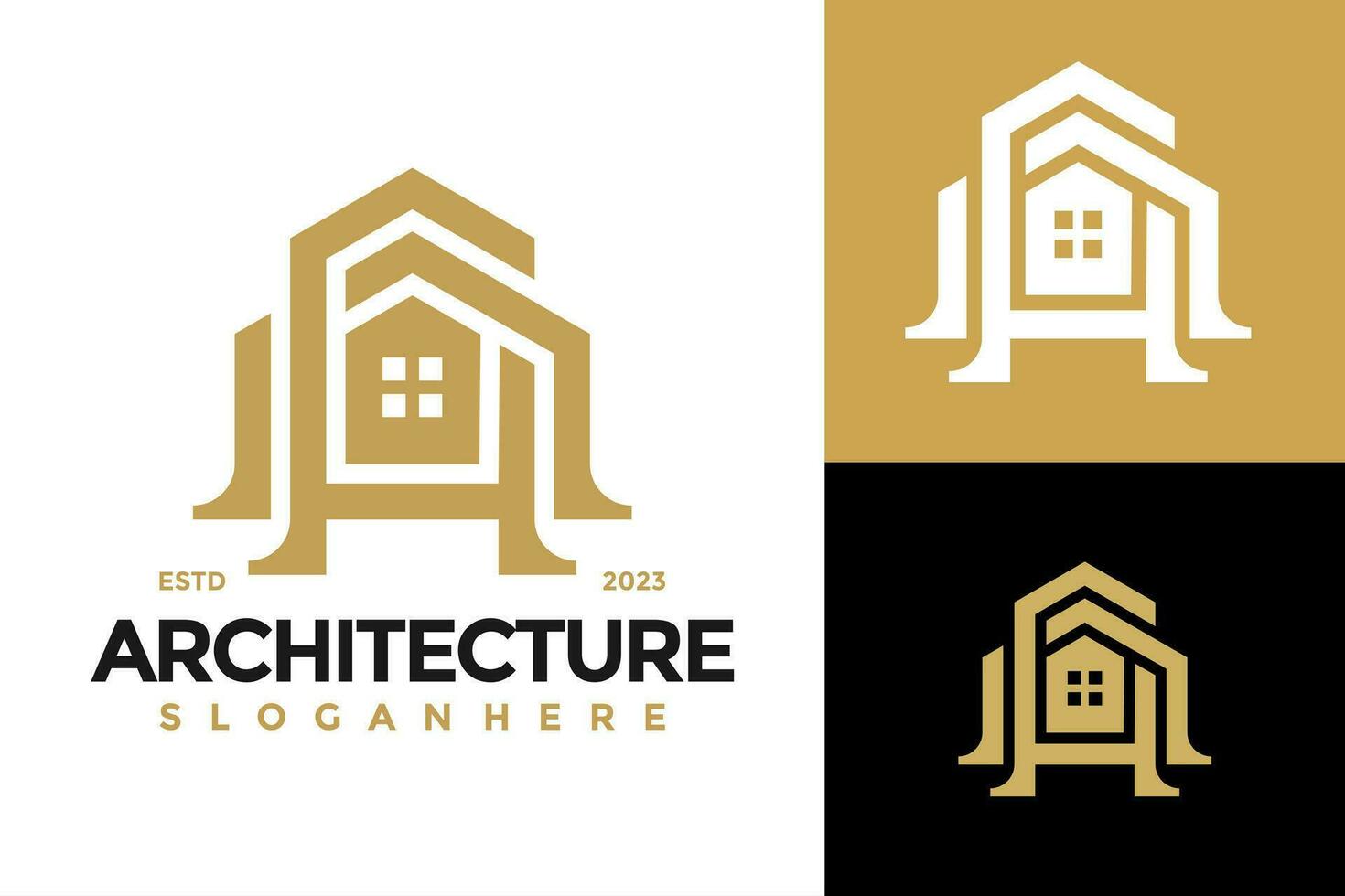 Letter A Architecture Logo design vector symbol icon illustration
