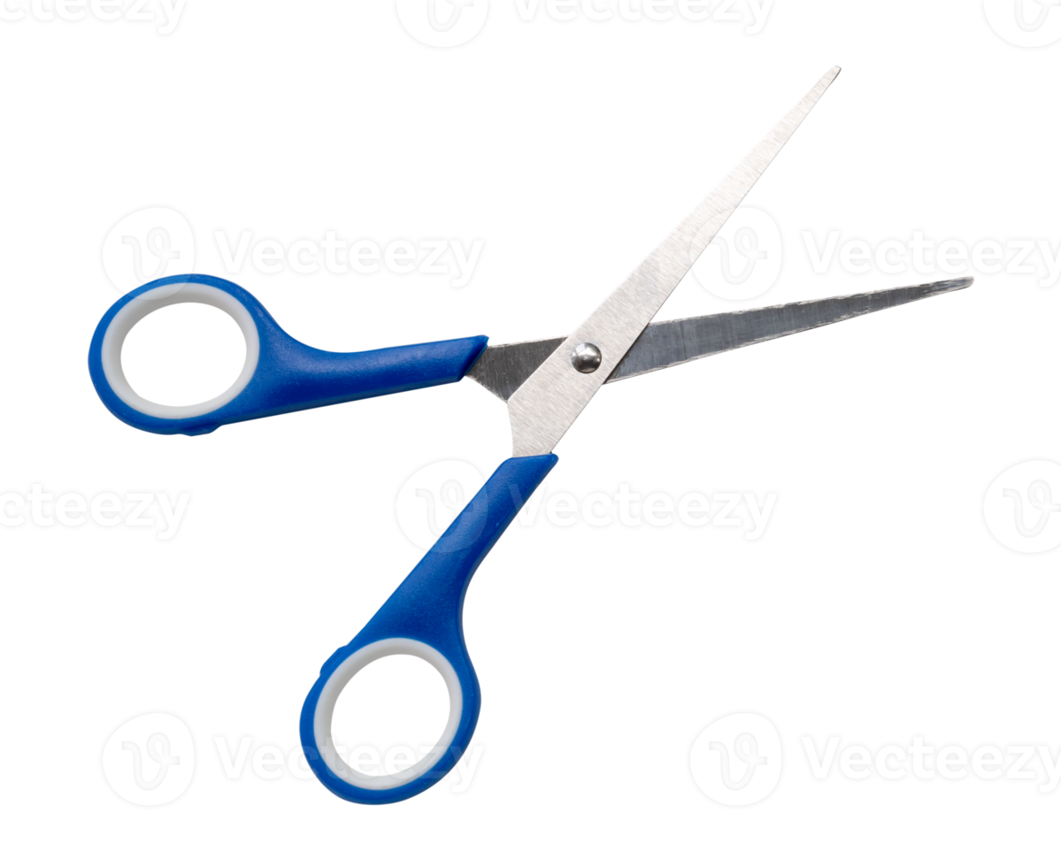 pequeño de múltiples fines tijeras con azul encargarse de aislado con recorte camino en png archivo formato