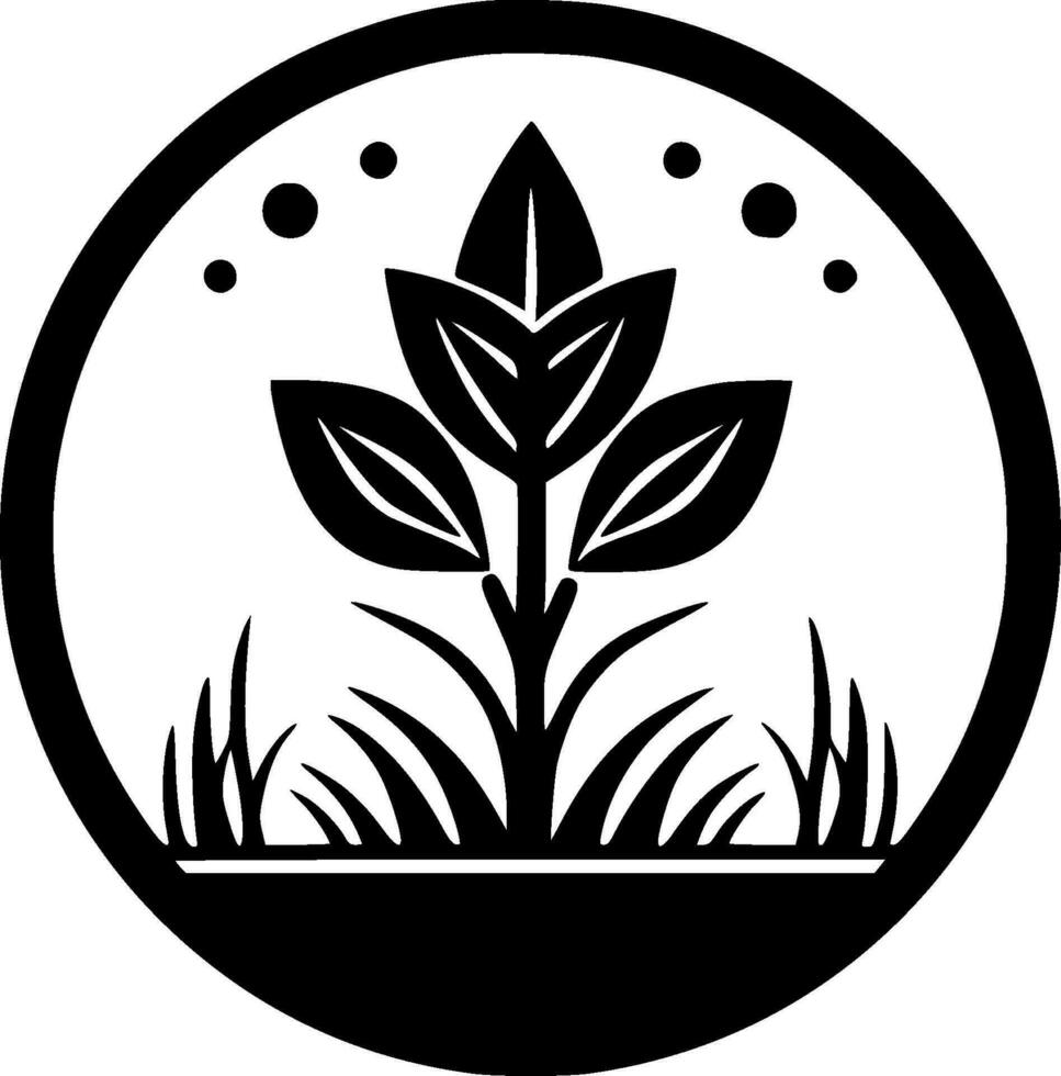 Plants, Black and White Vector illustration