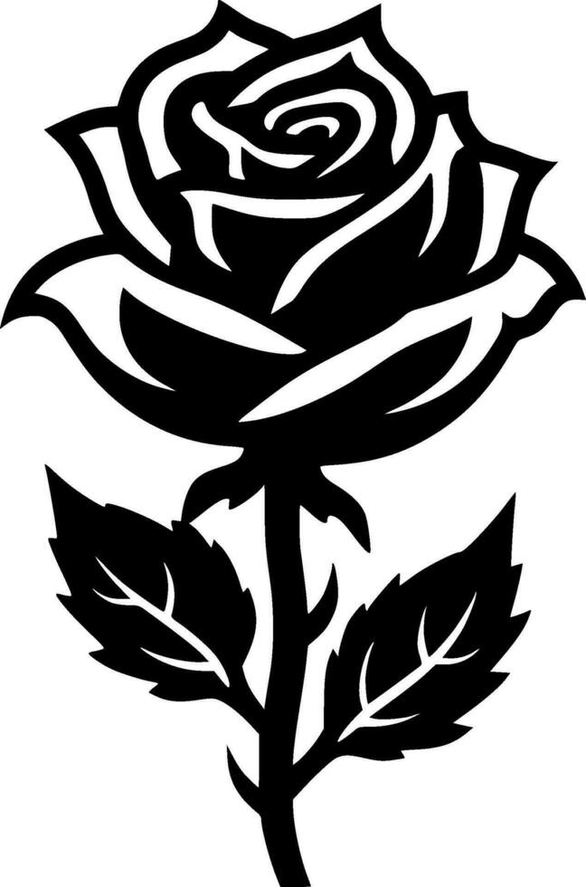 Rose, Minimalist and Simple Silhouette - Vector illustration