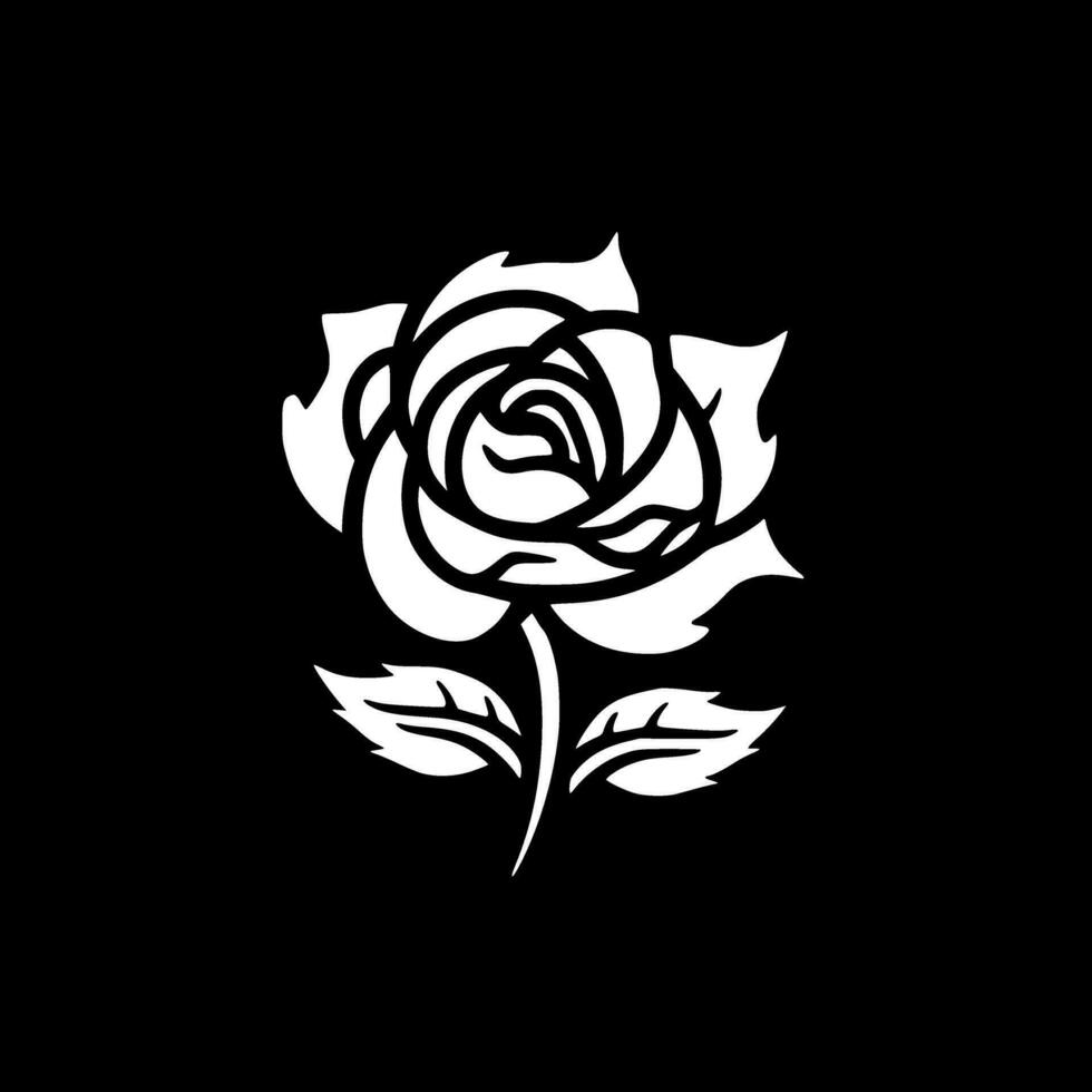 Rose, Black and White Vector illustration