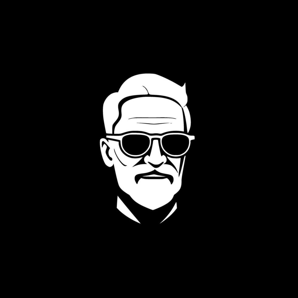 Papa - Black and White Isolated Icon - Vector illustration