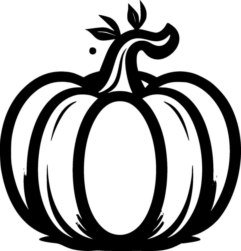 Pumpkin, Black and White Vector illustration