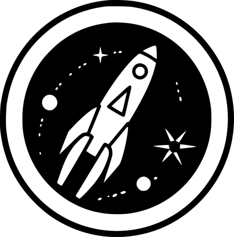 cohete - minimalista y plano logo - vector ilustración