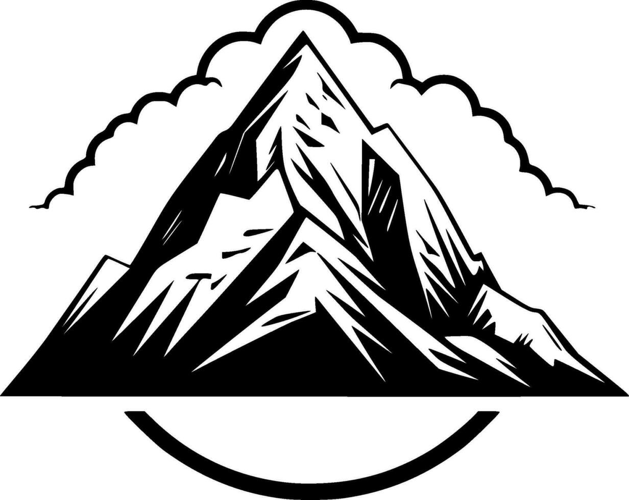 Mountain - Black and White Isolated Icon - Vector illustration