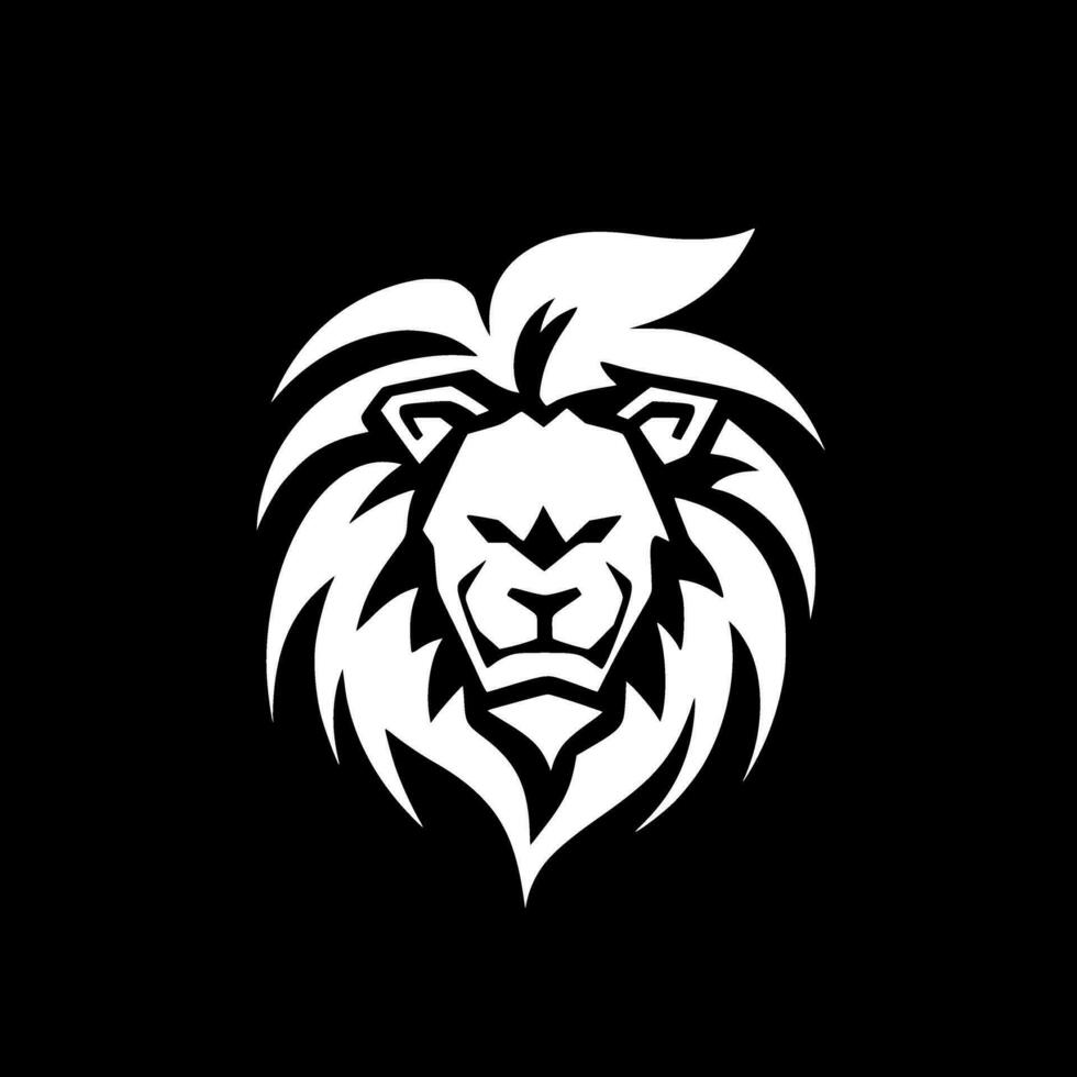 león - negro y blanco aislado icono - vector ilustración