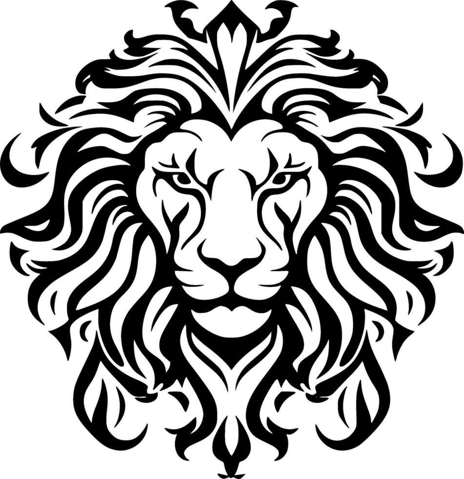 león, negro y blanco vector ilustración