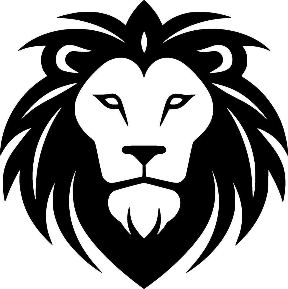 león - negro y blanco aislado icono - vector ilustración