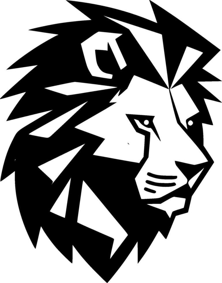 Lion, Black and White Vector illustration
