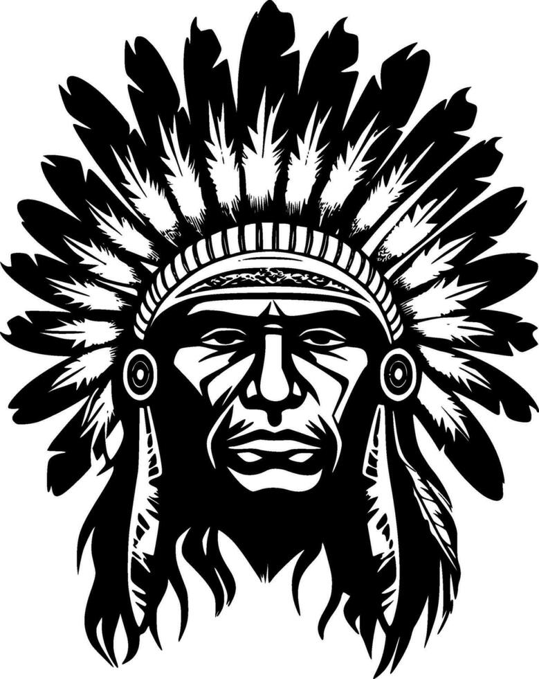 Indian Chief - High Quality Vector Logo - Vector illustration ideal for T-shirt graphic