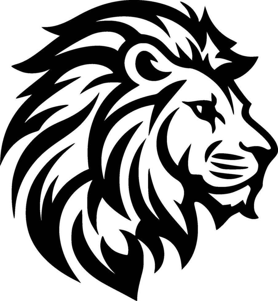 Lion - Black and White Isolated Icon - Vector illustration