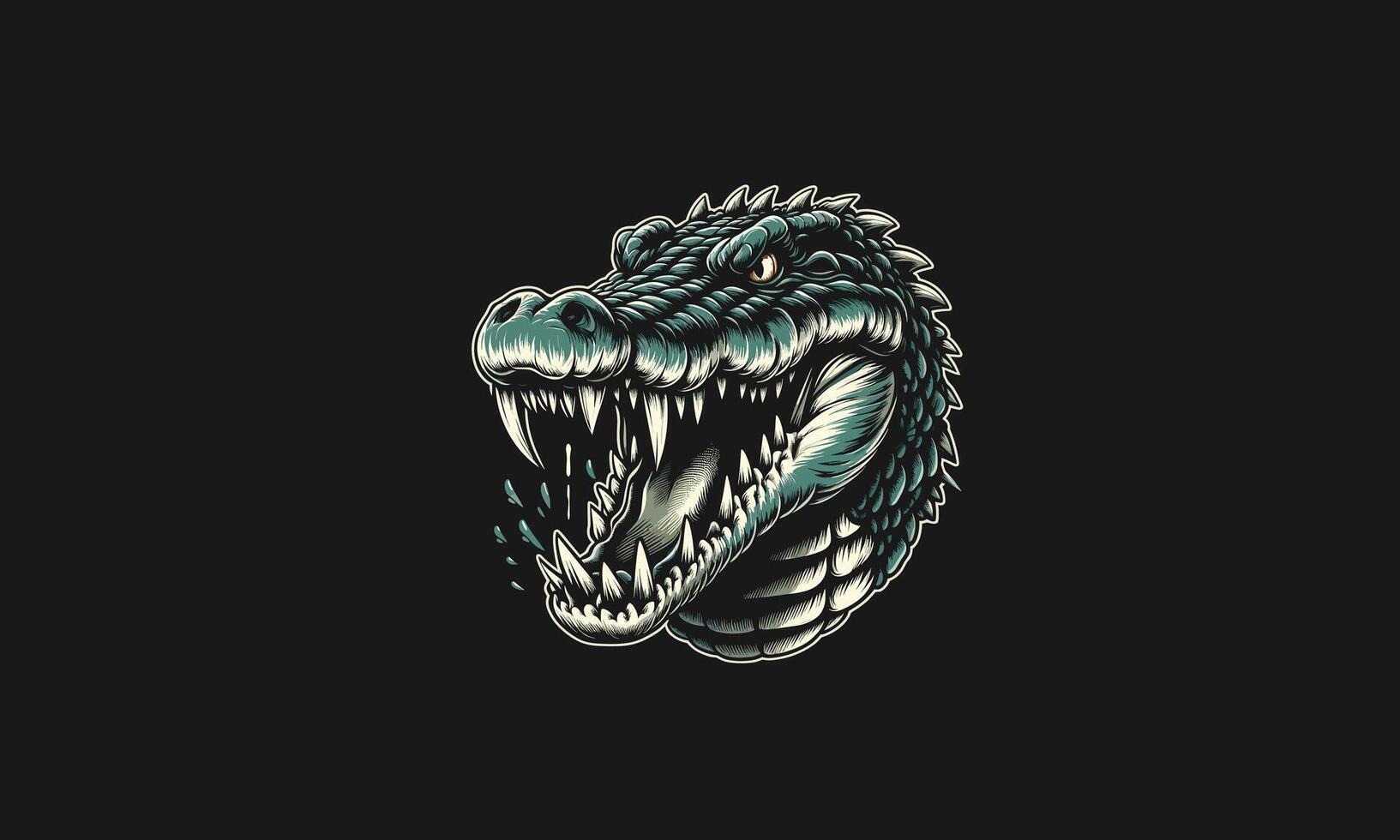 head crocodile angry vector illustration mascot design