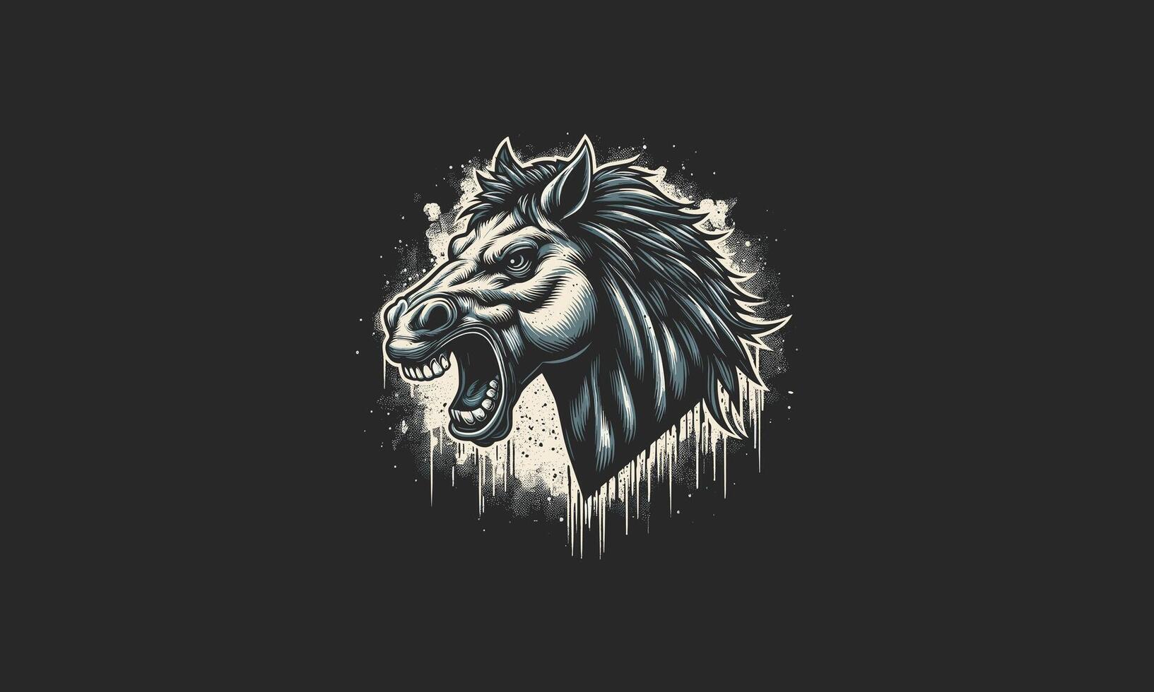 head horse angry vector illustration flat design