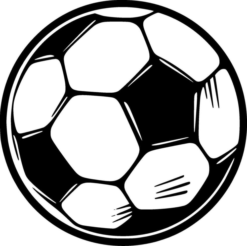 Football, Black and White Vector illustration
