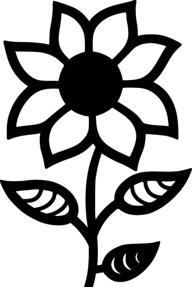 Flower, Minimalist and Simple Silhouette - Vector illustration