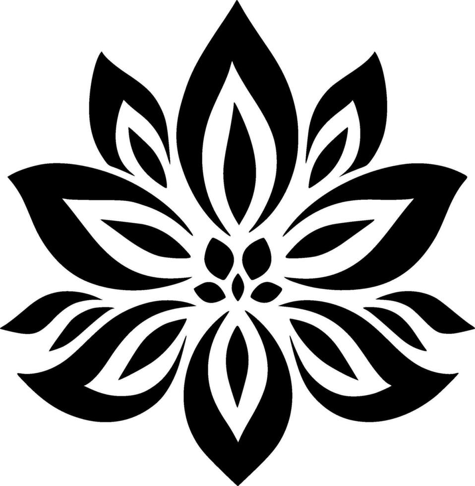 Flower, Black and White Vector illustration