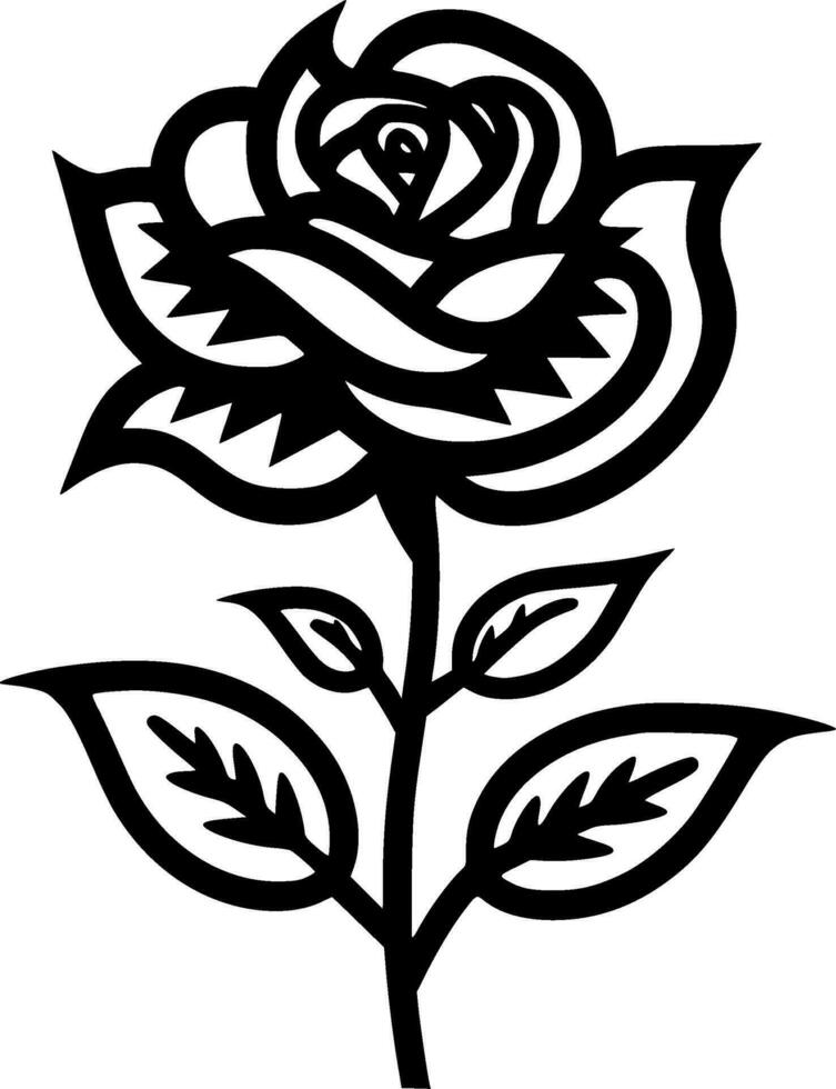 Flower, Black and White Vector illustration