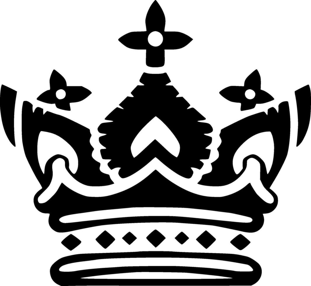 Crown, Black and White Vector illustration