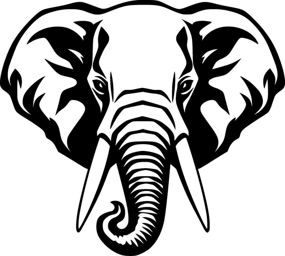 Elephant, Minimalist and Simple Silhouette - Vector illustration