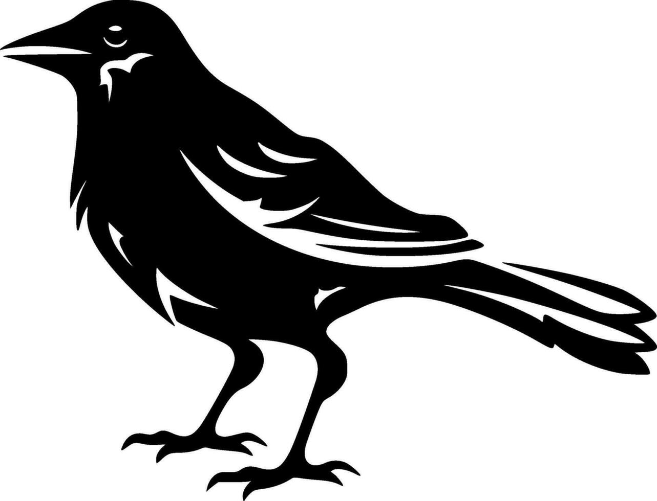 Crow - Minimalist and Flat Logo - Vector illustration