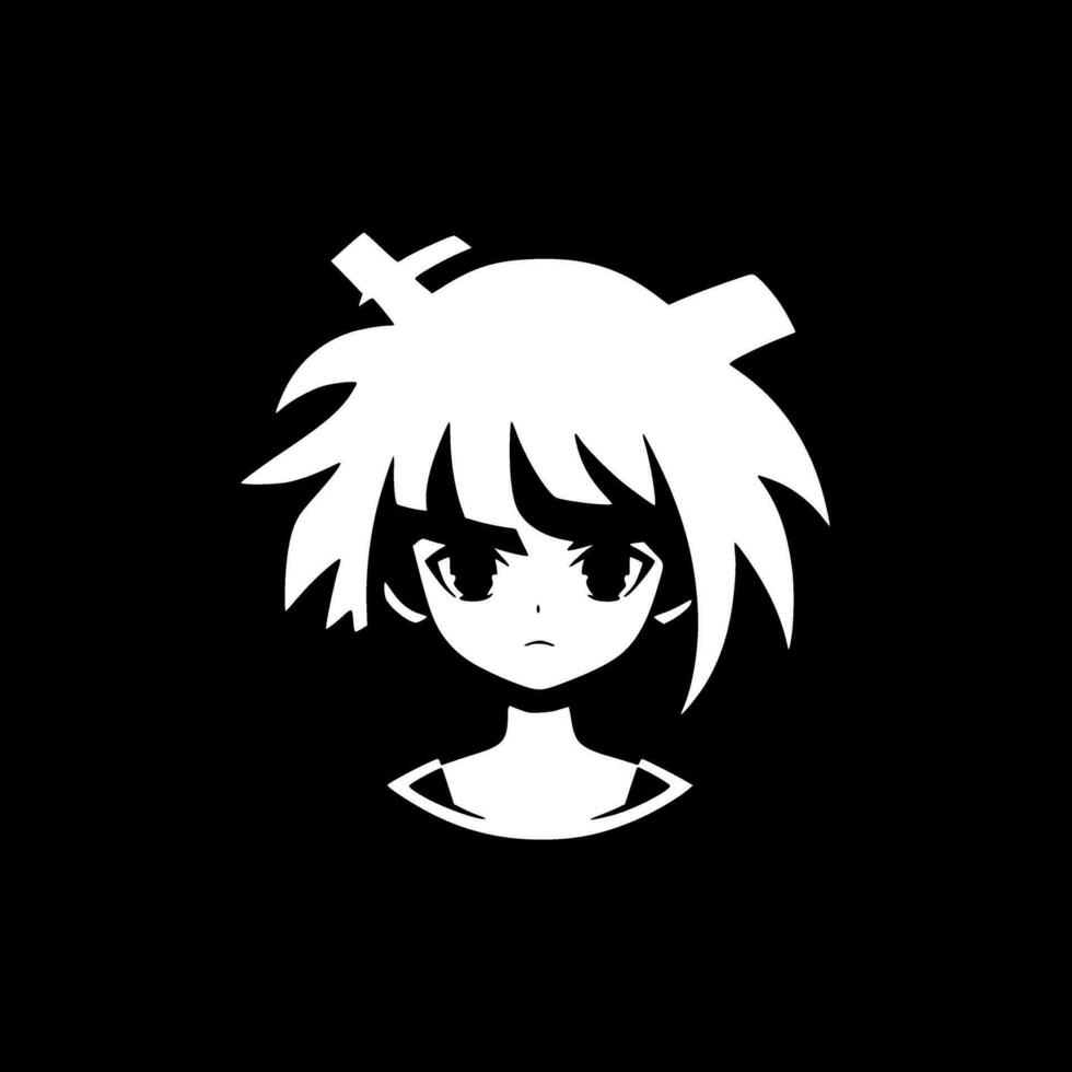 Anime, Black and White Vector illustration