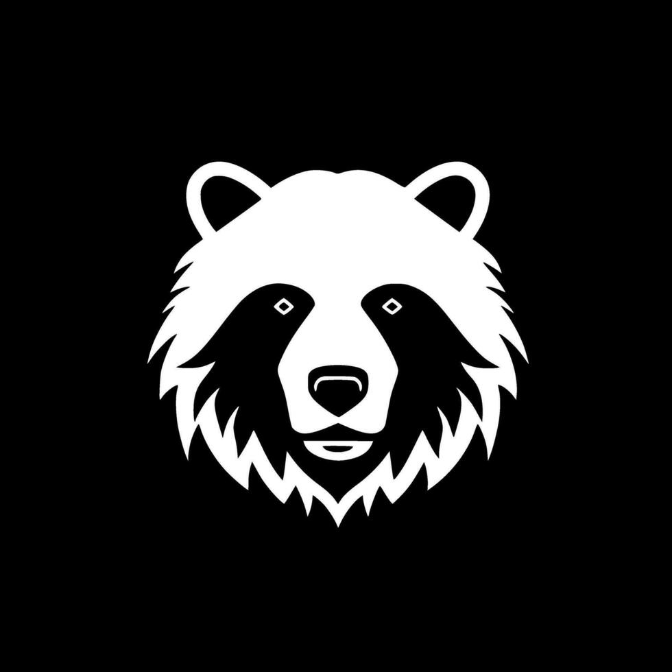 oso - negro y blanco aislado icono - vector ilustración