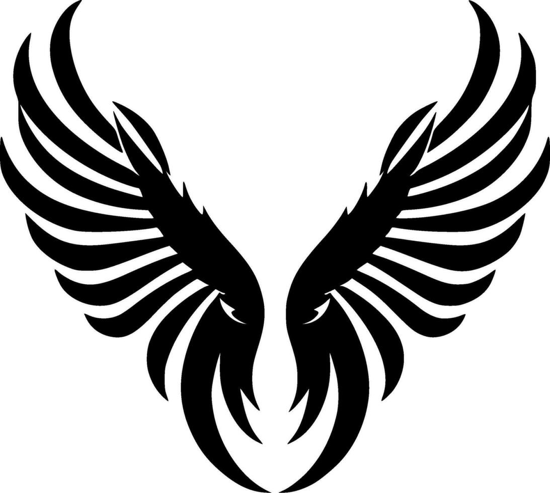 Angel Wings, Black and White Vector illustration