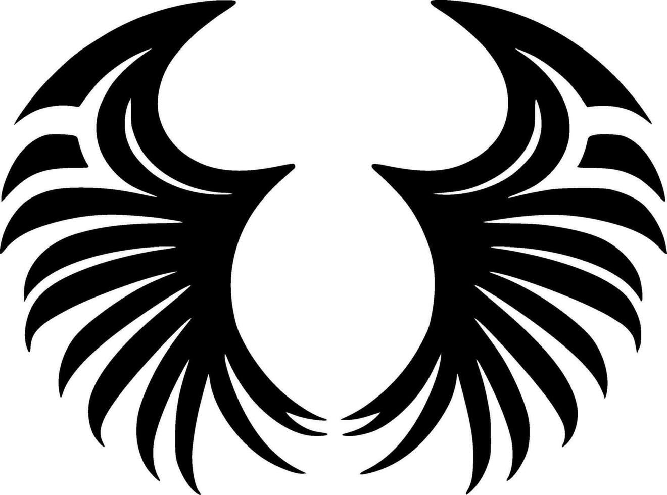 Angel Wings - Black and White Isolated Icon - Vector illustration