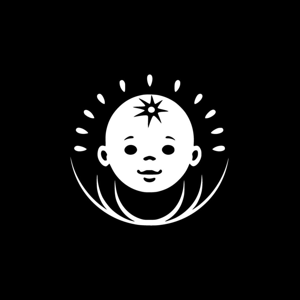 bebé - negro y blanco aislado icono - vector ilustración