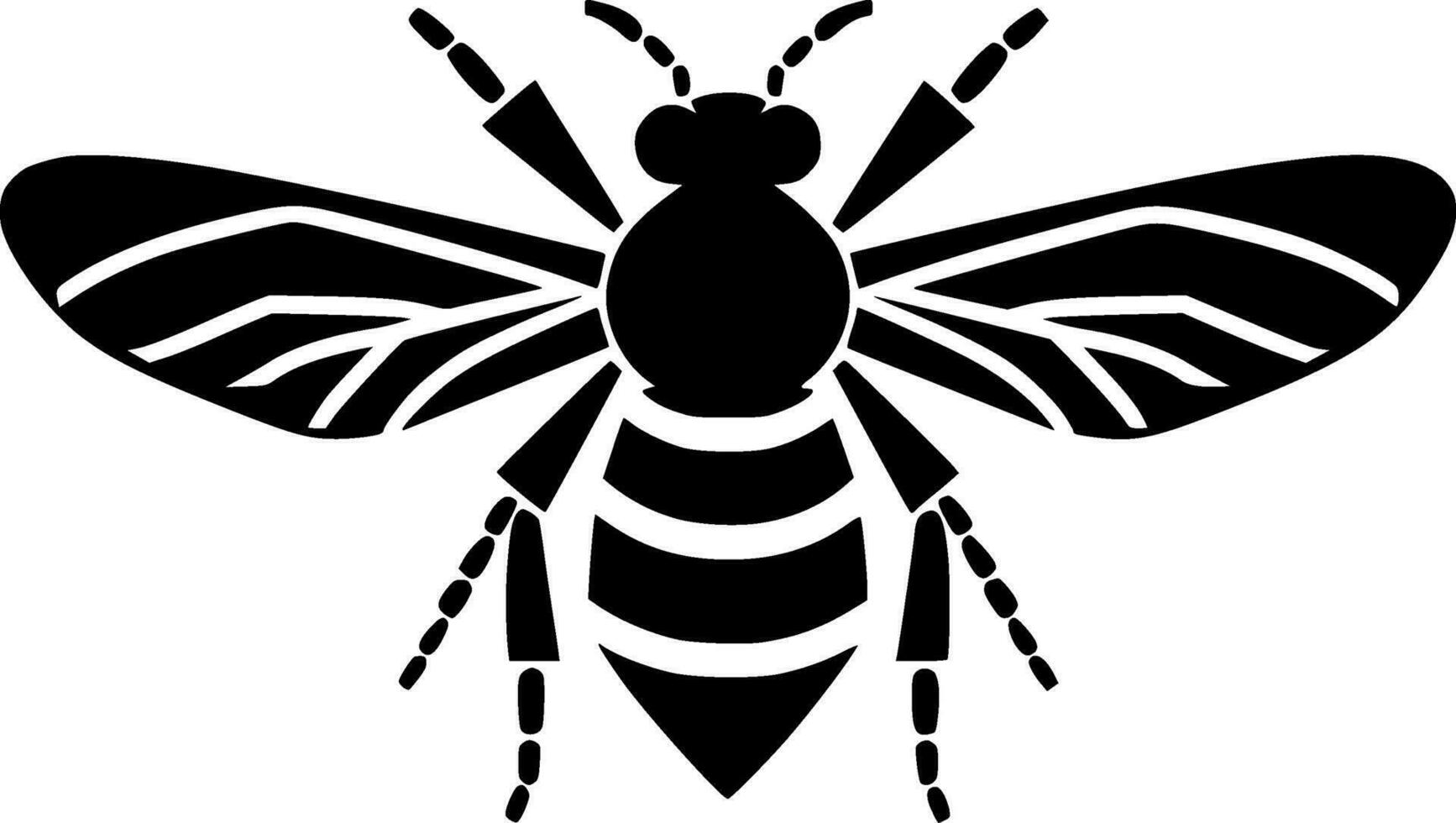 Bee, Minimalist and Simple Silhouette - Vector illustration