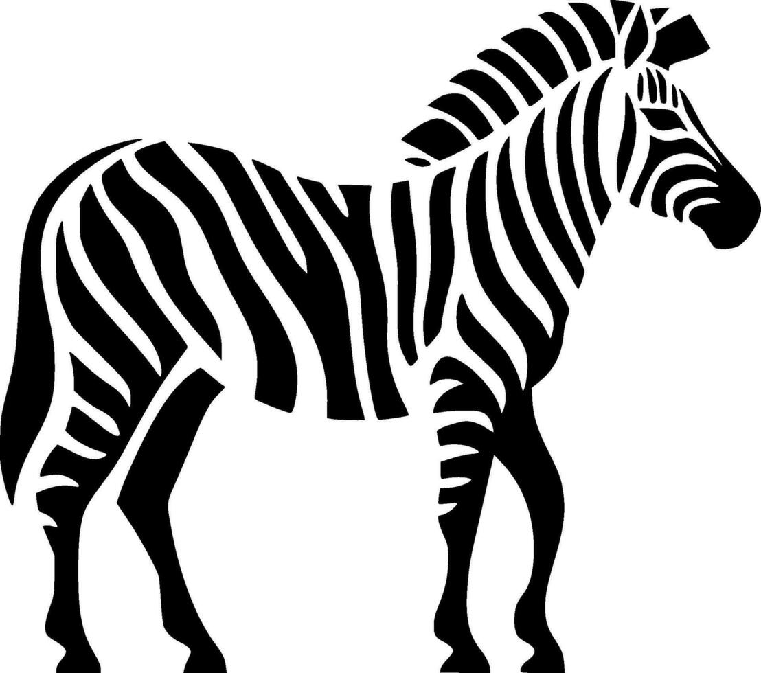 Zebra, Minimalist and Simple Silhouette - Vector illustration