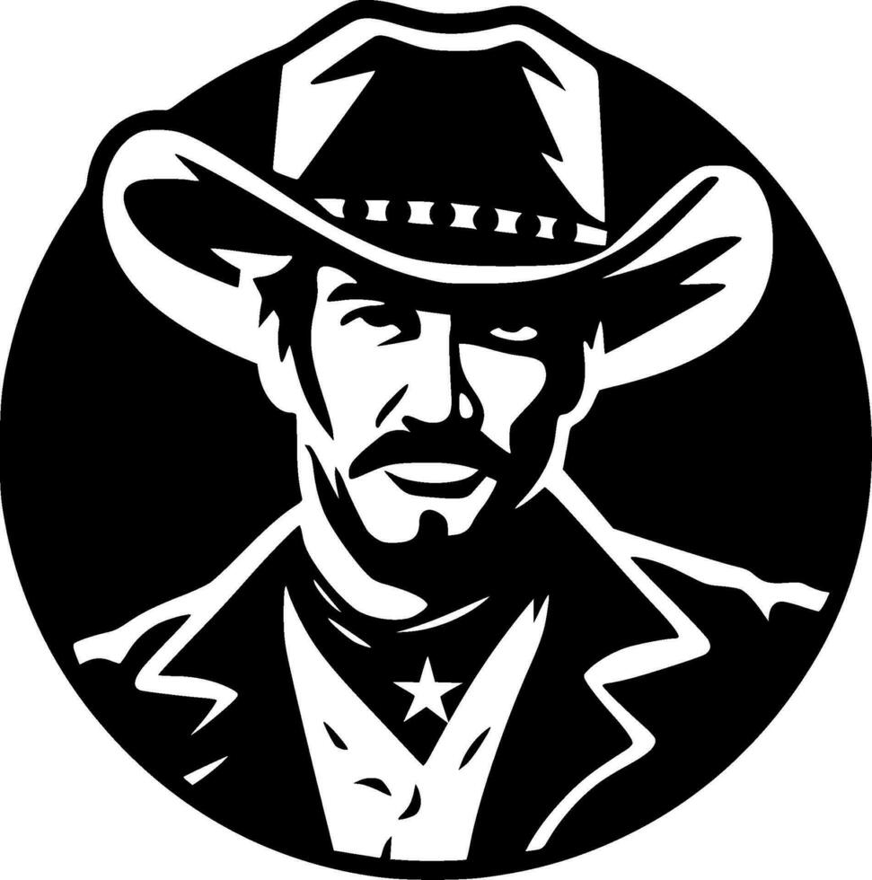 Western - Black and White Isolated Icon - Vector illustration
