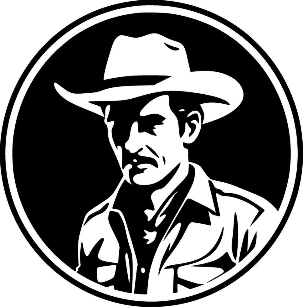 Western, Black and White Vector illustration