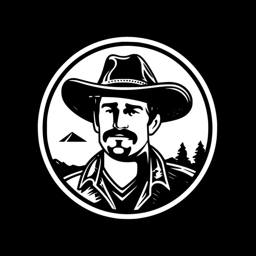 Western, Black and White Vector illustration