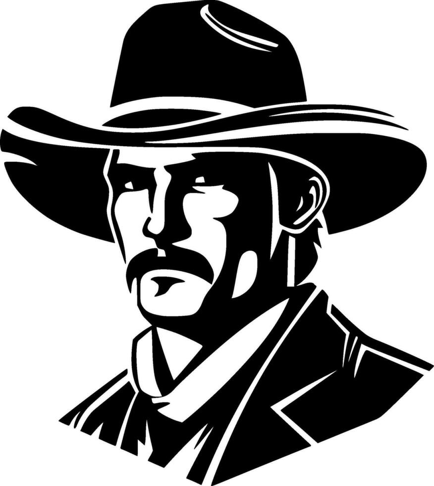 Western, Black and White Vector illustration