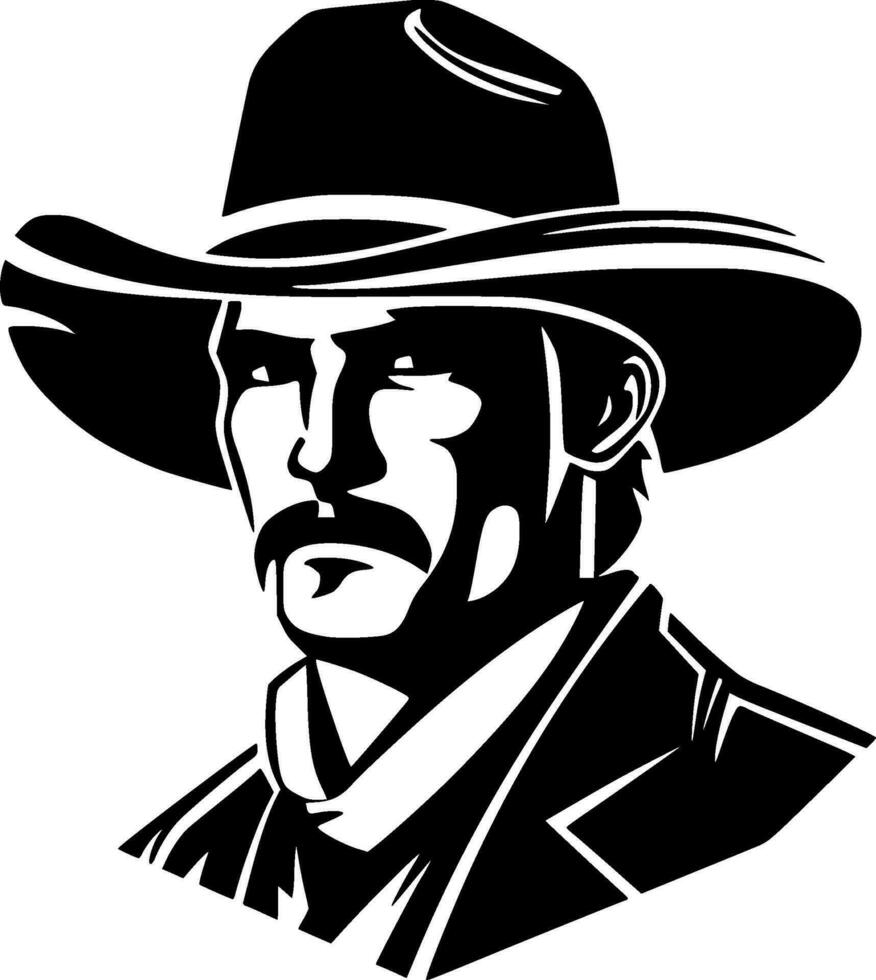 Western, Black and White Vector illustration