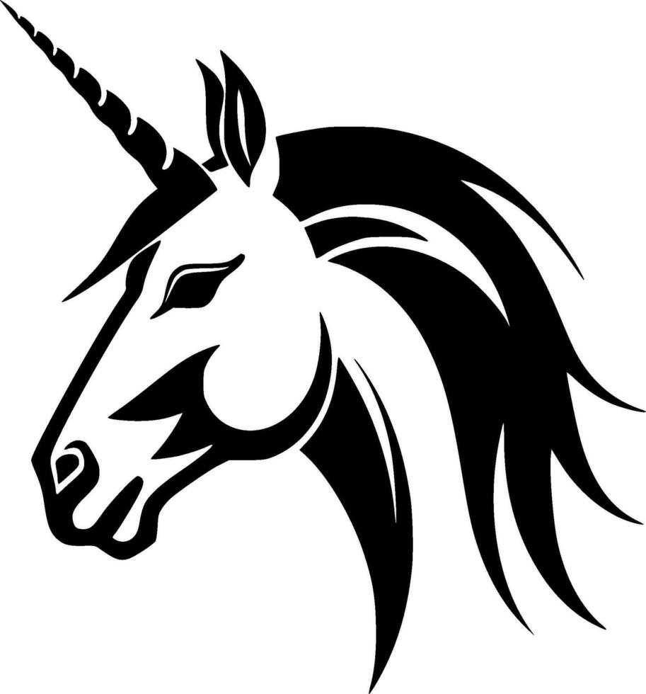 unicornio - minimalista y plano logo - vector ilustración