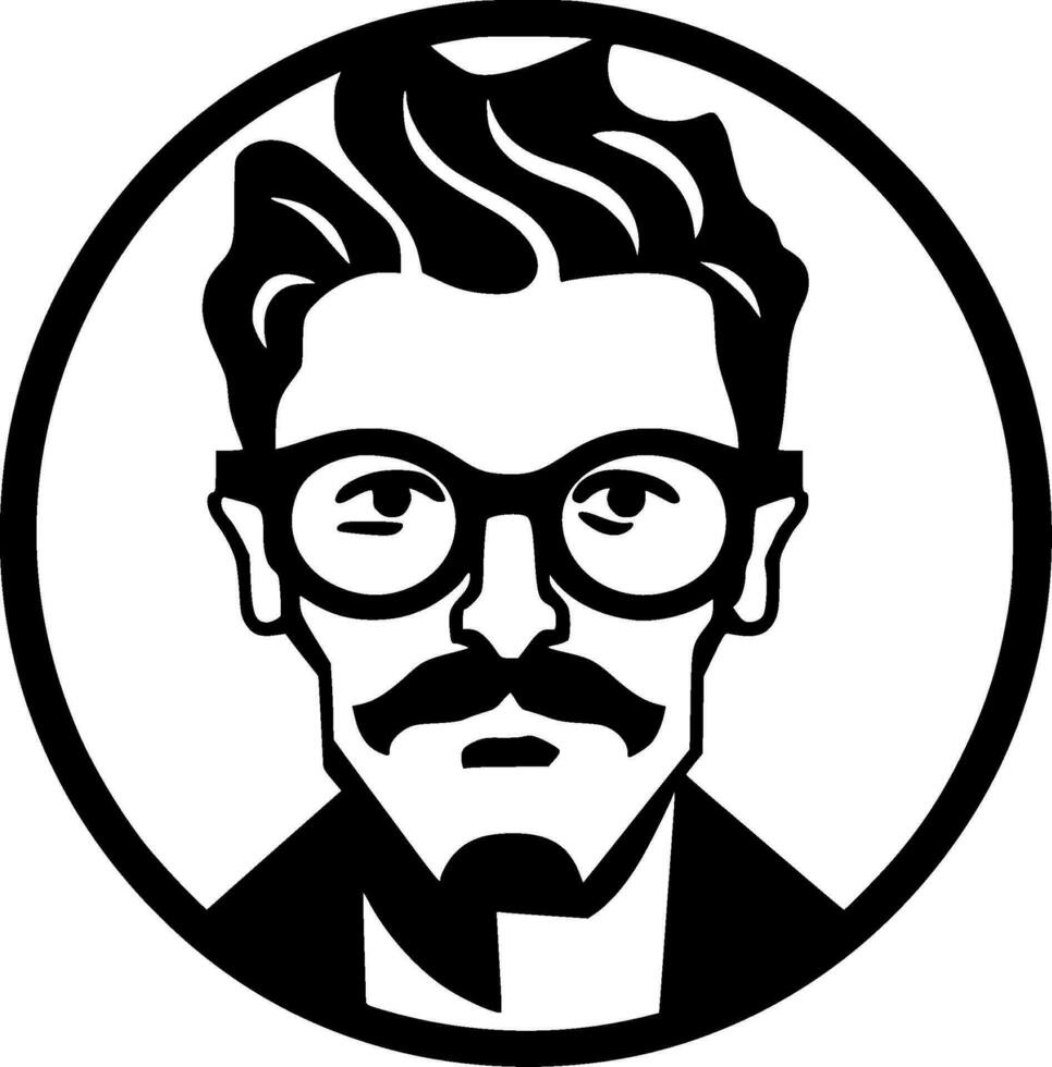 profesor - negro y blanco aislado icono - vector ilustración