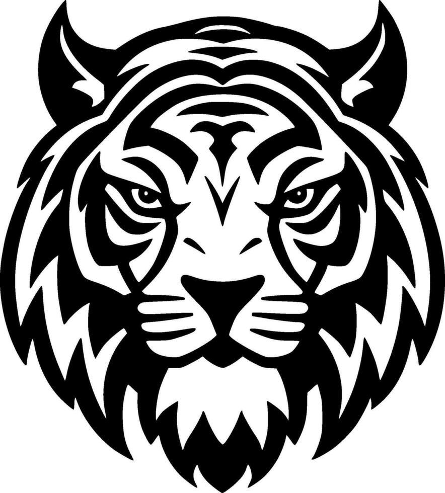 Tigre - minimalista y plano logo - vector ilustración