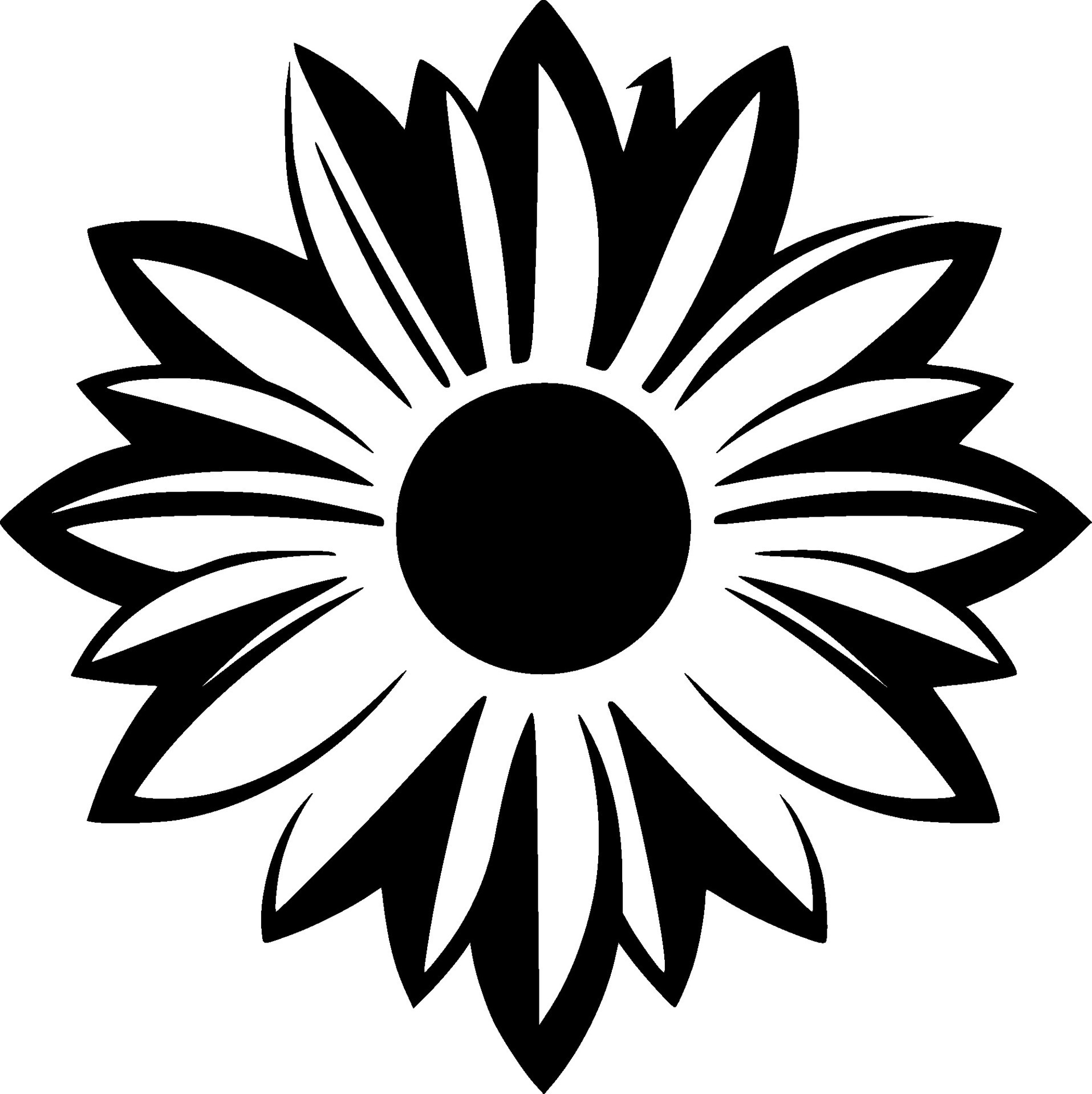 Sunflower, Black and White Vector illustration 35838230 Vector Art at
